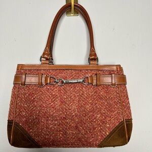 Vintage Coach Tweed and Leather Buckle Purse